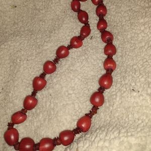 Wood bead necklace